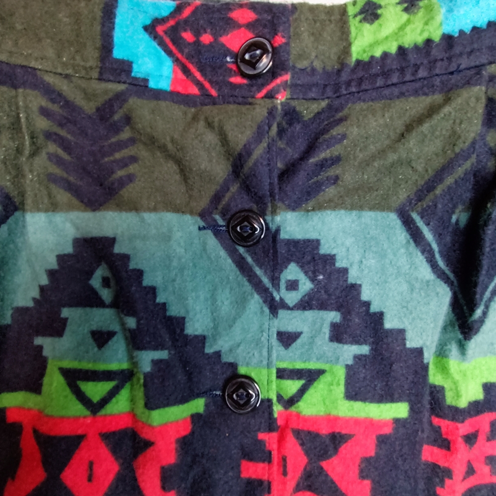 Woolrich Cotton Flanel Colorful Aztec Patterned Mini Skirt Size 8 - Picture 2 of 13
